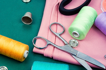 Sewing accessories and fabric, an Industrial Photo by MLunov MLunov