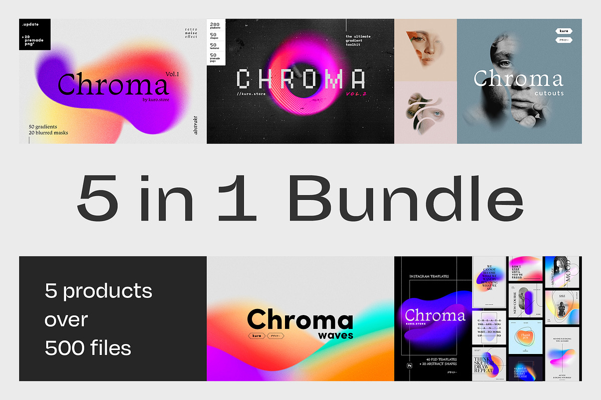 Chroma Bundle – 50% OFF, a Texture Graphic by kuro (Photo 2 of 7)