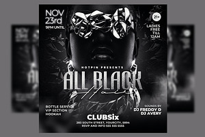 All Black Party Flyer Template, a Flyer Template by Hotpin