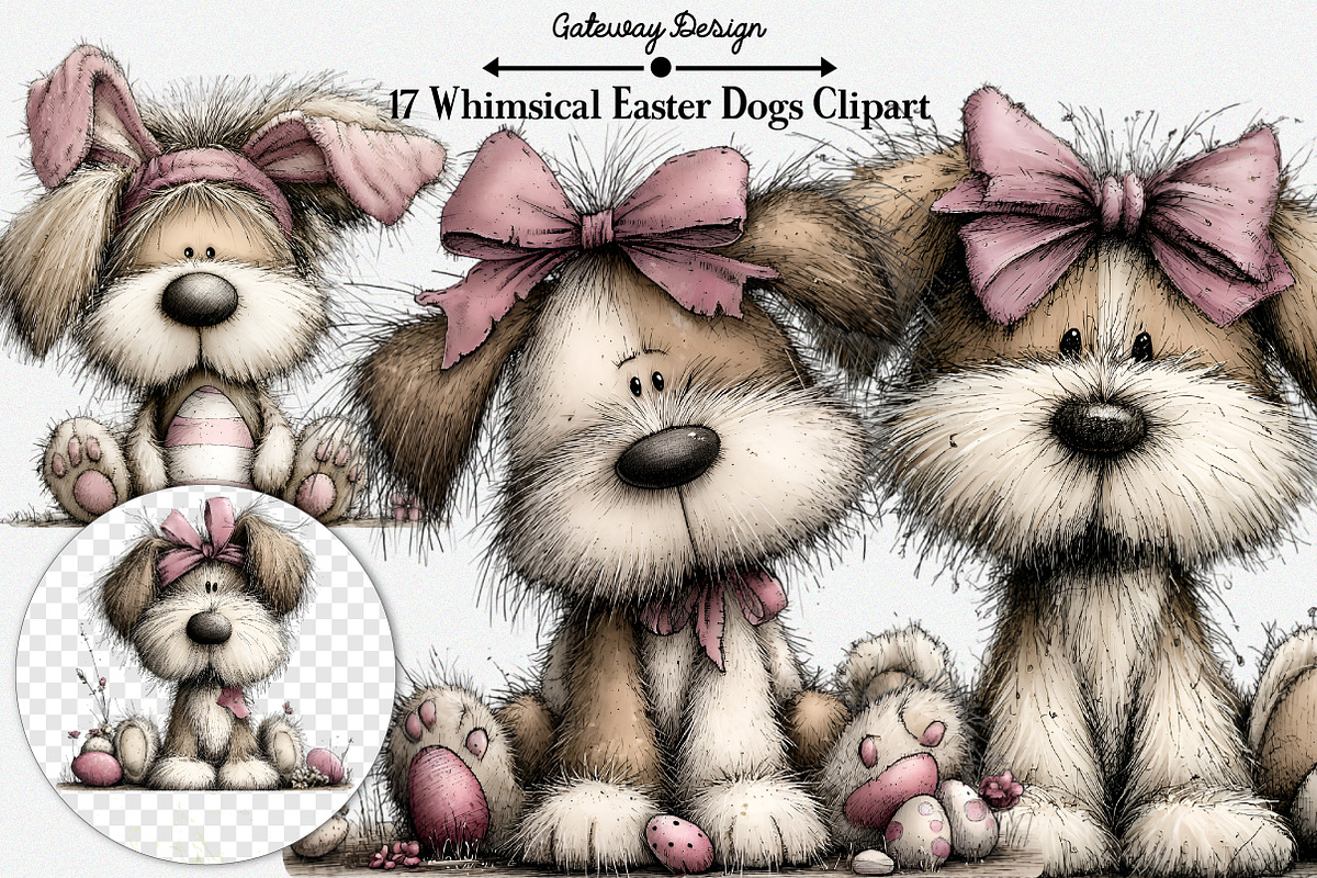 Whimsical Easter Dogs Clipart, an Illustration by GatewayDesign (Photo 3 of 3)