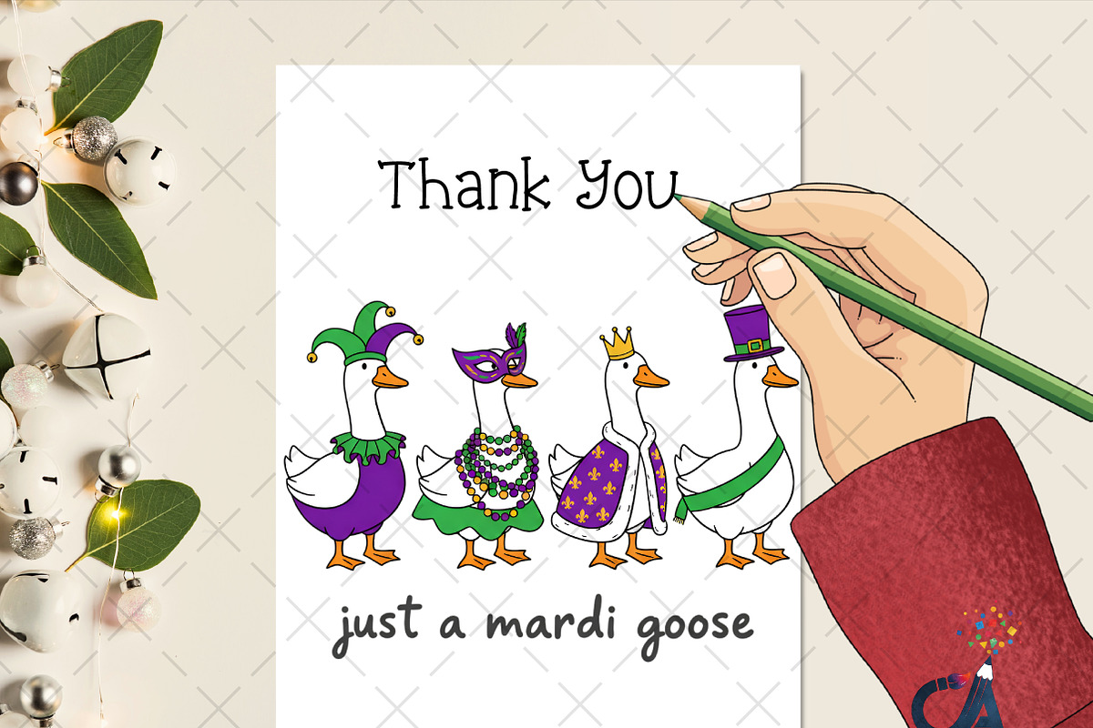 Mardi Gras Goose Sublimation PNG, an Illustration by Creative Art (Photo 4 of 6)