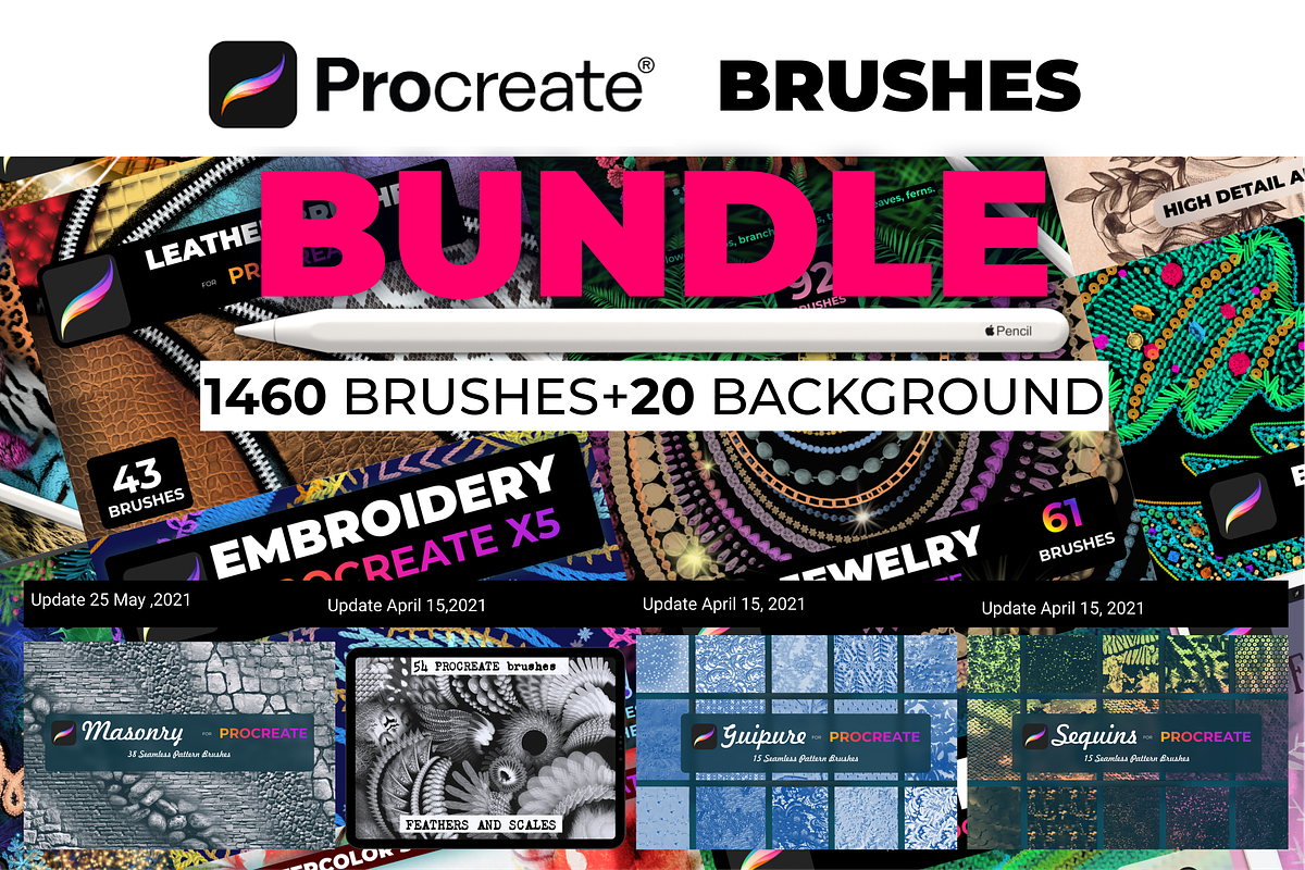1460 brushes  BUNDLE, a Brush Add-On by Graphics Resources (Photo 1 of 29)