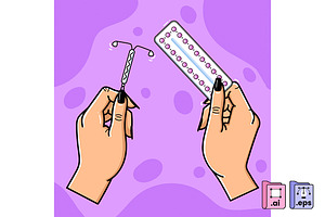 Female Contraception Methods, a Healthcare Illustration by MISS CHATZ