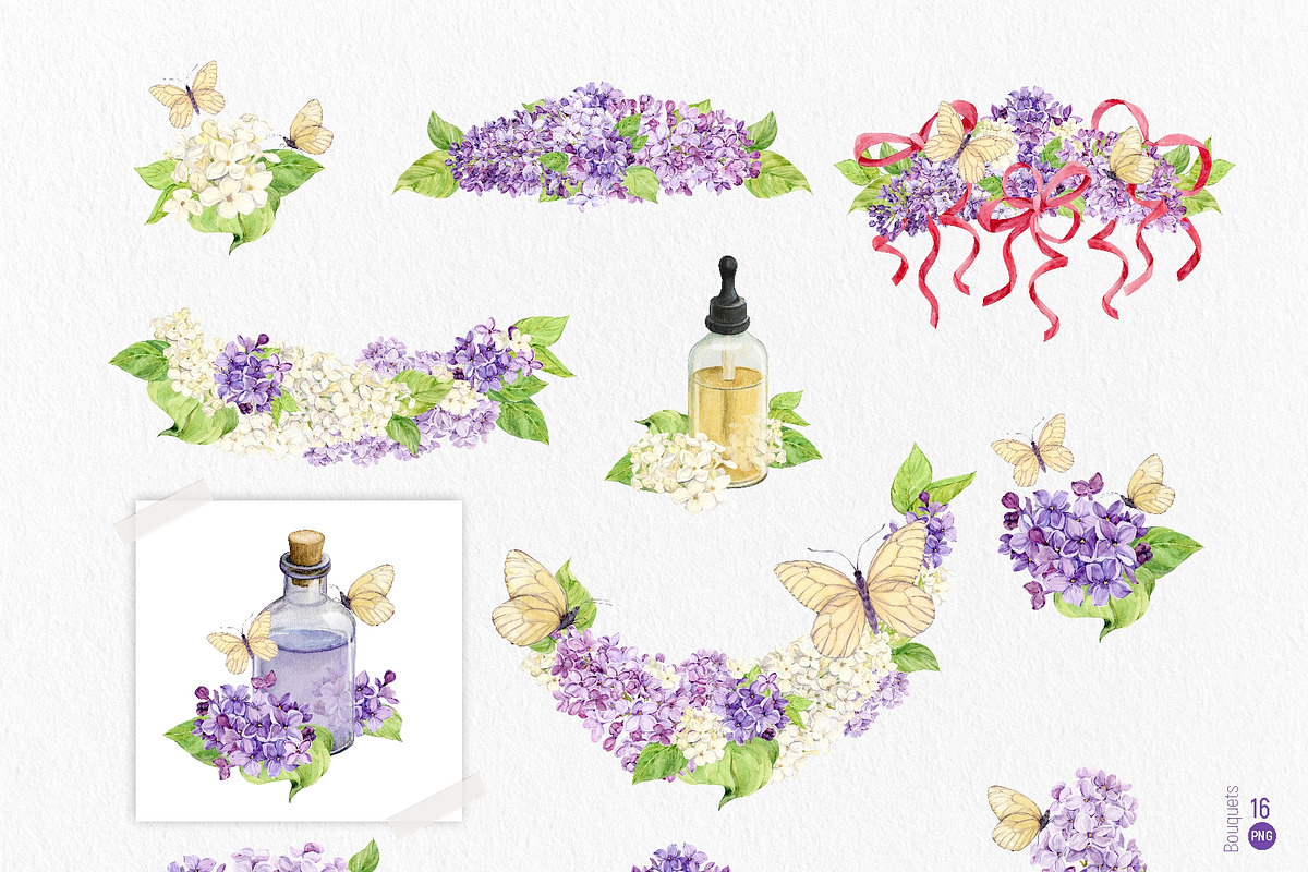 Lilac. Watercolor set., an Illustration by Tata Pilip (Photo 7 of 21)
