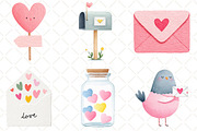 Valentines Mail Clipart Valentines, an Illustration by Black Bird Studio (Thumbnail 2 of 6)