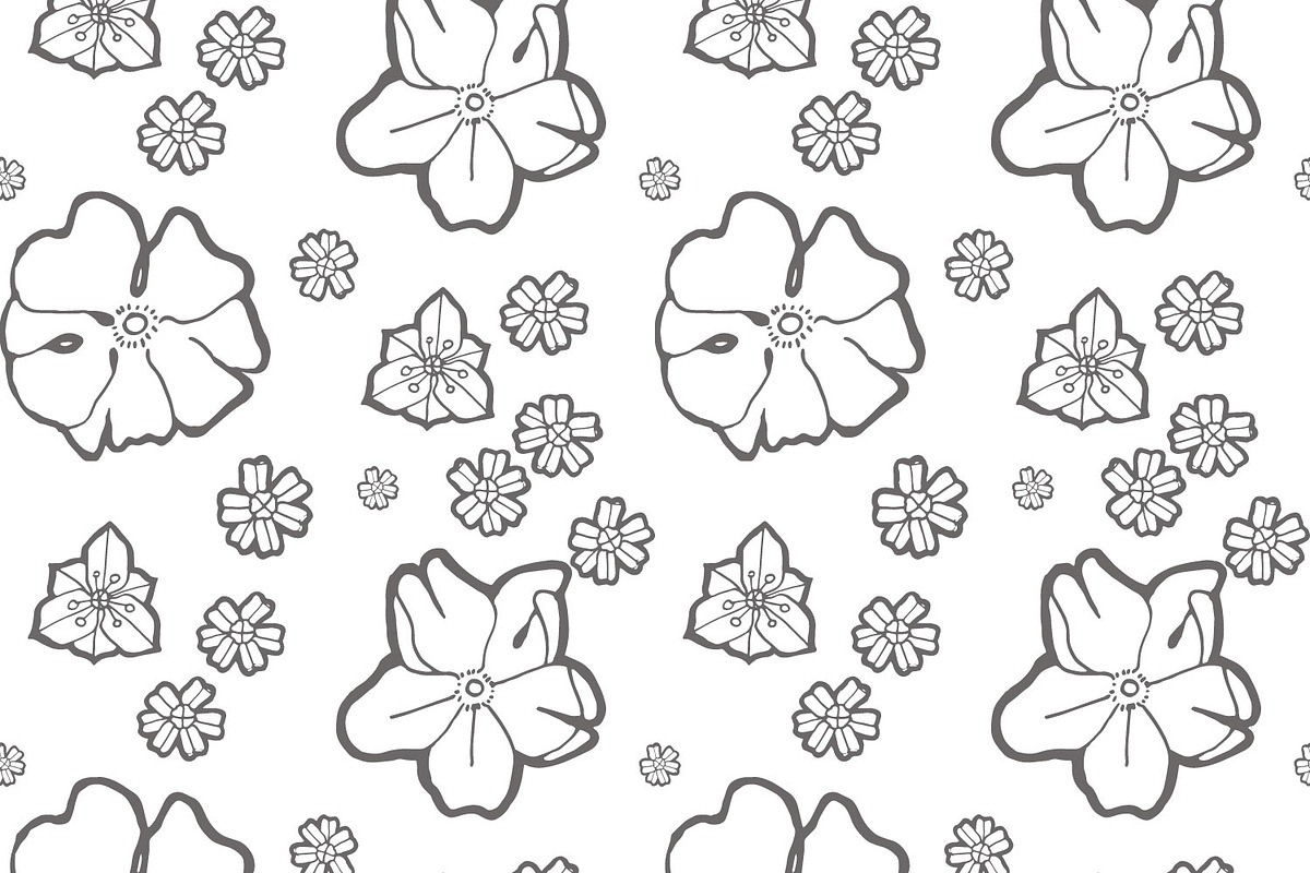 Hand Drawn Flowers. Vector & Raster, an Object Graphic by feaspb
