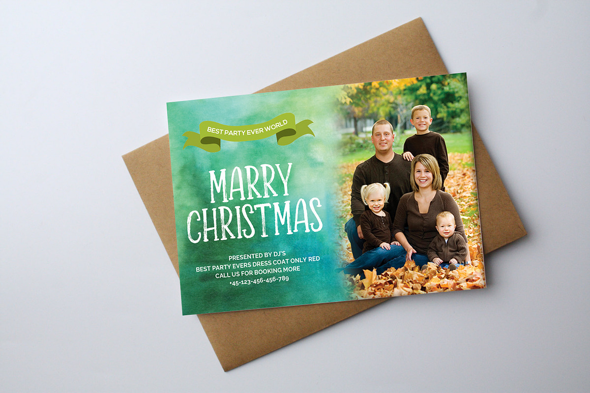 Christmas Celebration Greetings Card, a Card Template by graphicforest (Photo 1 of 2)