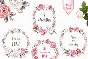 Vintage roses watercolor set, a Background Graphic by Elegantia (Thumbnail 4 of 7)