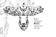 Textured moose in aztec style, a Texture Illustration by AnastasiaFears (Thumbnail 1 of 2)