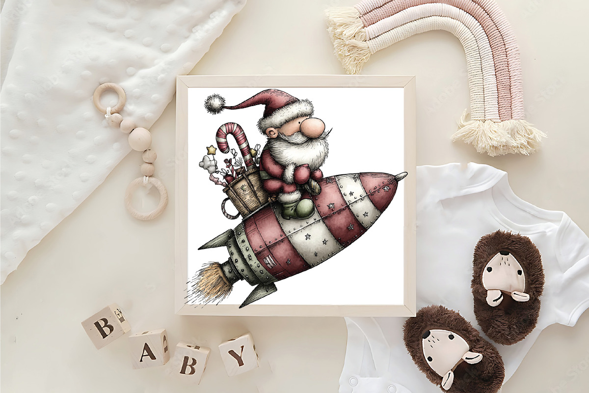 Quirky Whimsical Santa Clipart, an Illustration by CraftArtStudio (Photo 6 of 6)