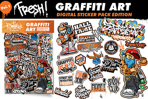 Digital Graffiti Stickers Pack Vol.1