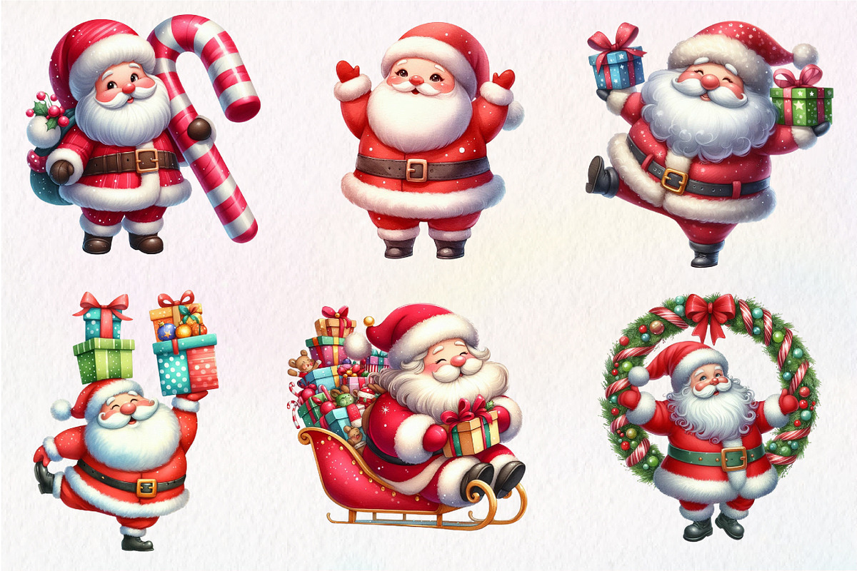 Christmas Funny Fat Santa Claus, an Illustration by Dream Creation (Photo 2 of 7)
