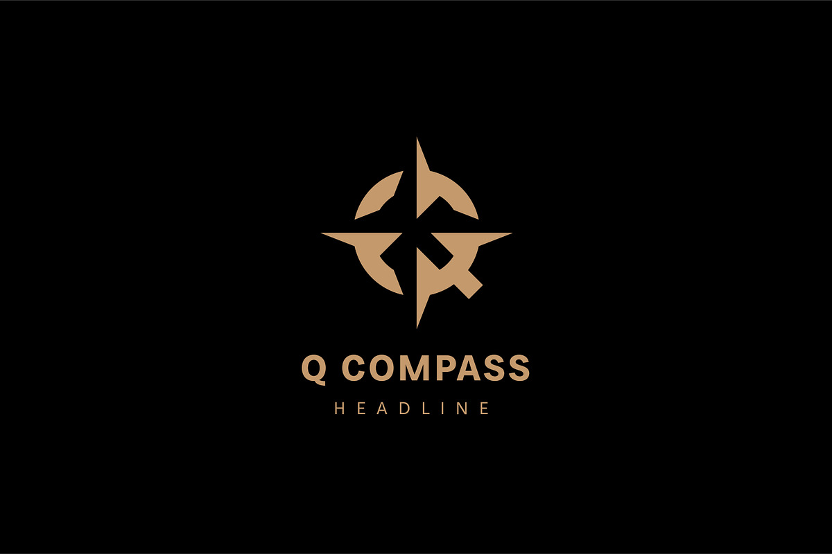 Q compass logo template., a Branding & Logo Template by Anton Akhmatov (Photo 3 of 3)