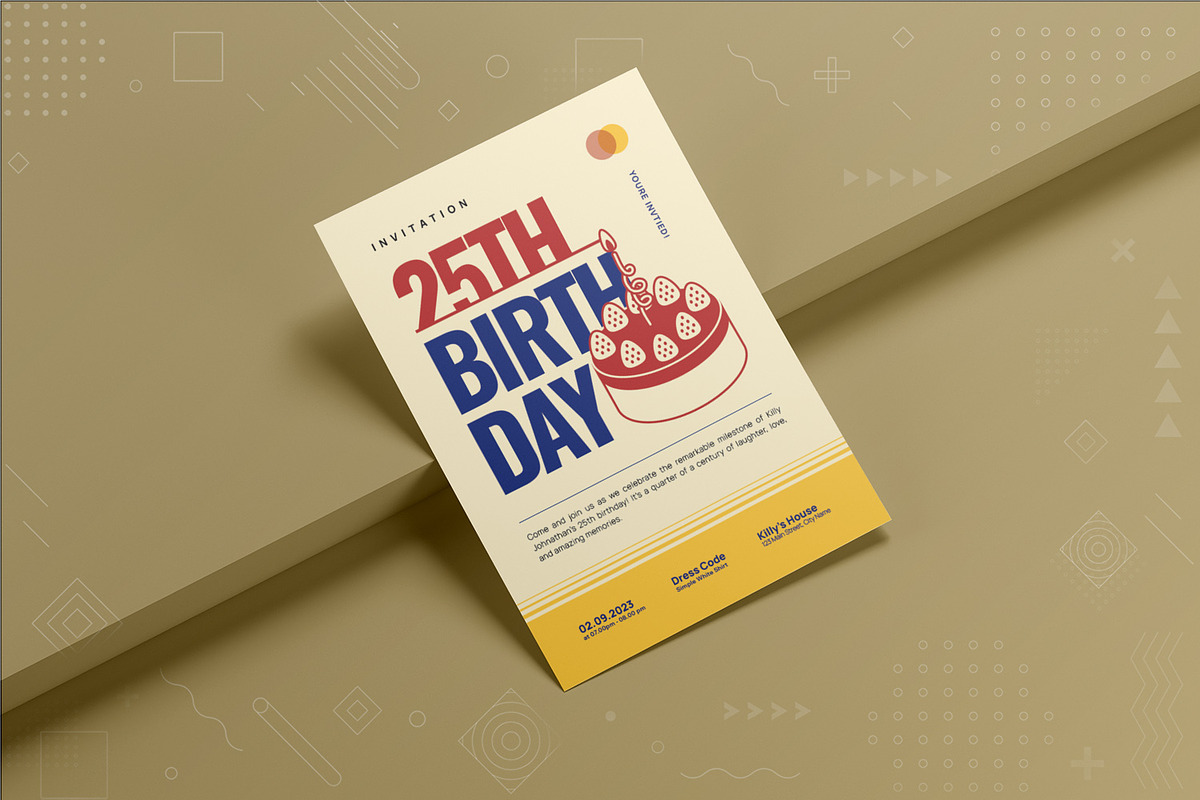 Minimal Type Birthday Invitation, an Invitation Template by Fannan Studio (Photo 2 of 2)