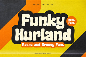 Funky Hurland - Retro & Groovy Font, a Sans Serif Font by QR Design Studio