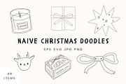 49 Hand Drawn Christmas Doodles, a Seasonal Illustration by Kristina Chistiakova (Thumbnail 1 of 3)