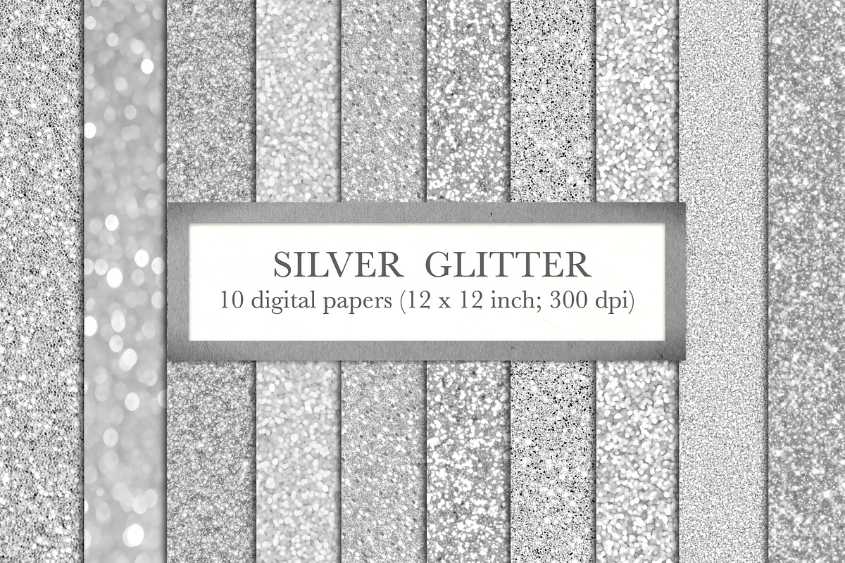 Silver glitter backgrounds, a Texture Graphic by Paper Farms