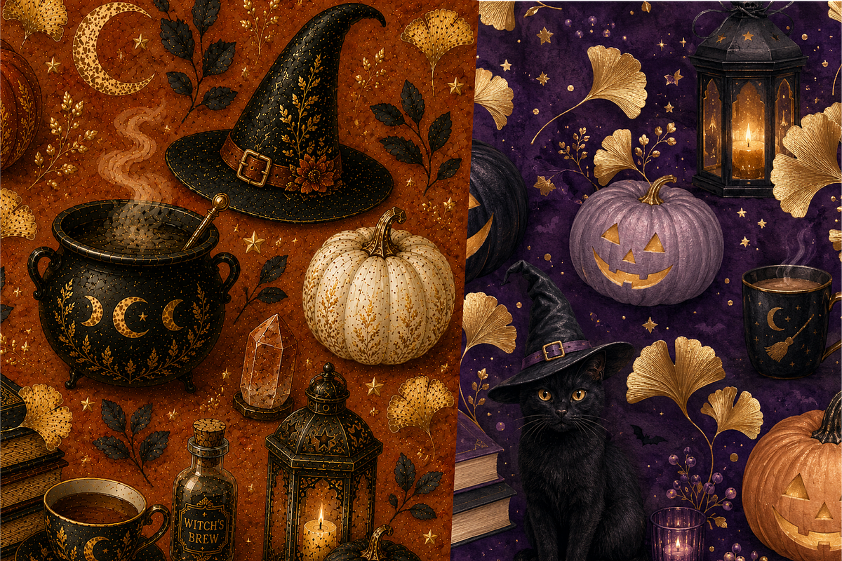 Luxury Halloween Gold Ginkgo Paper, a Texture Graphic by Printable Design Store (Photo 3 of 4)