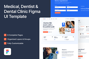 Denty - Dental Clinic Figma Template, an UI Kit Template by FinestDevs