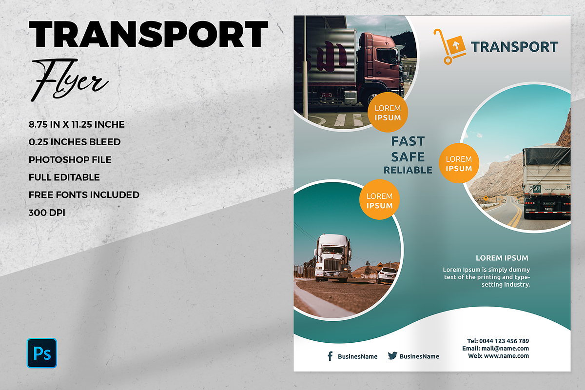 Transport Flyer, a Flyer Template by UNIK Agency | Creative Market