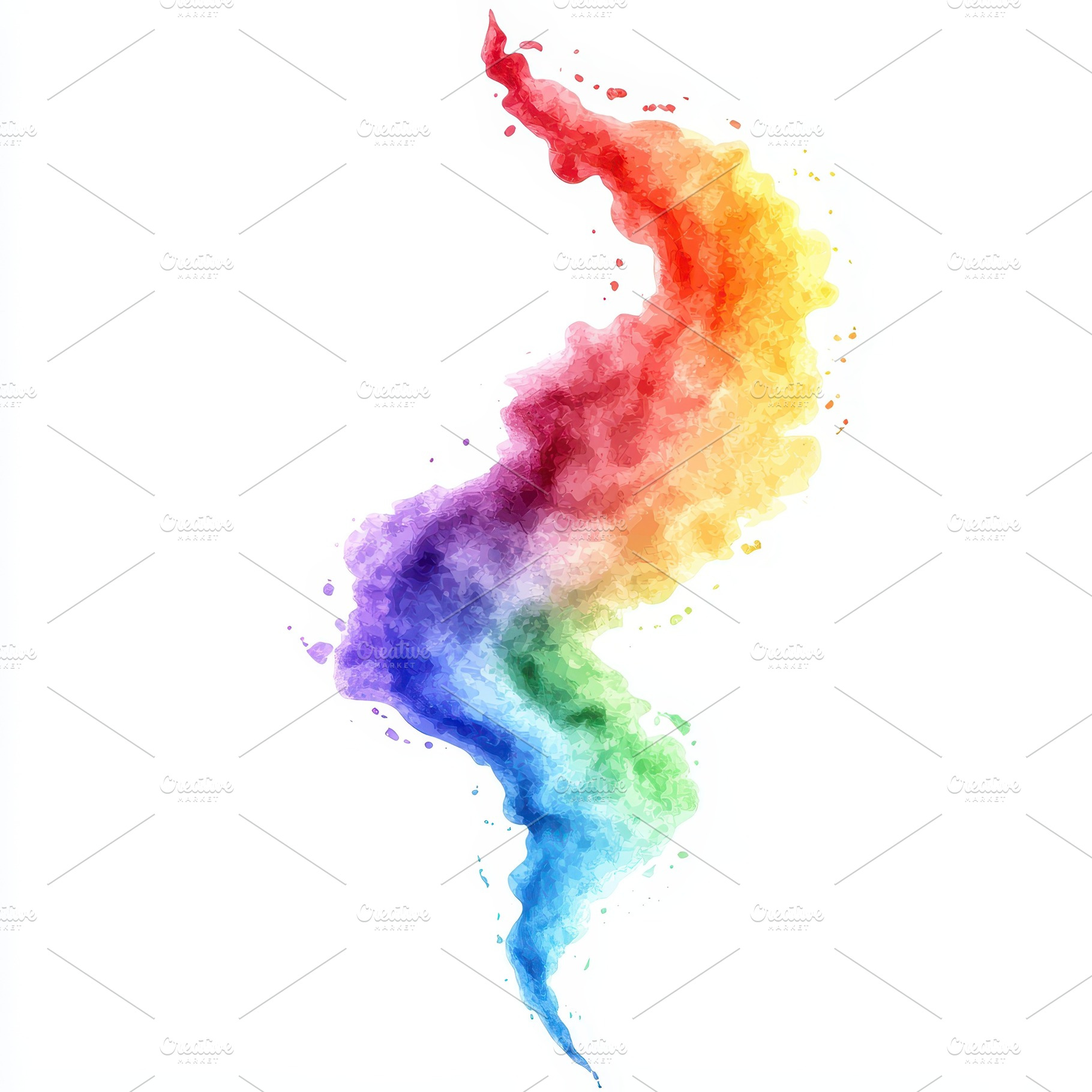 Rainbow watercolor swirl abstract ar, an Abstract Photo by Pixeness Studio