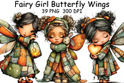 Fairy Girl Butterfly Wings Clipart, an Illustration by CraftArtStudio (Thumbnail 1 of 6)