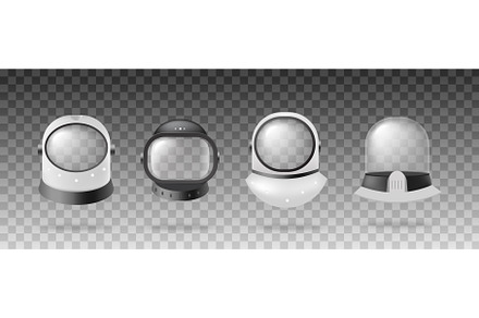 Futuristic astronaut helmets set, a Technology Illustration by Sabelskaya