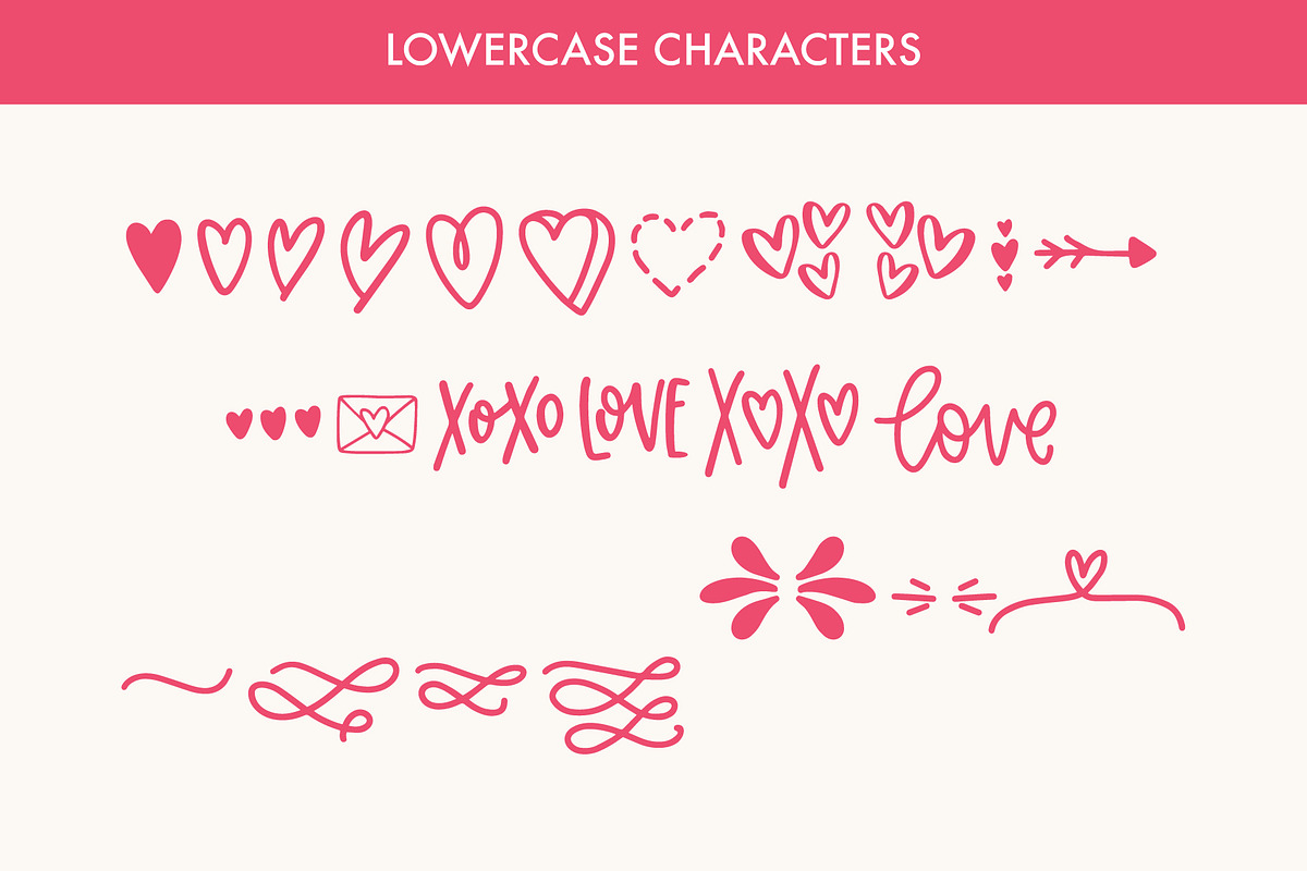 Love Struck, Valentine's Font, a Symbol Font by Jordyn Alison Designs (Photo 8 of 8)
