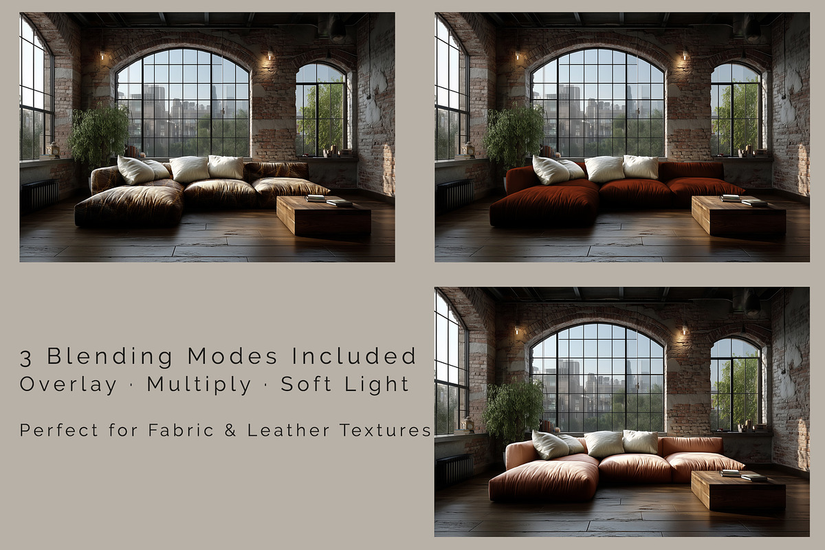 Loft Sofa Mockup Bundle, a Household Mockup by Vika_Softlife (Photo 3 of 8)