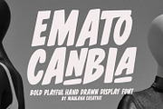 Emato Canbia Bold Playful Hand Drawn, a Handwritten Font by Maulana Creative (Thumbnail 1 of 7)