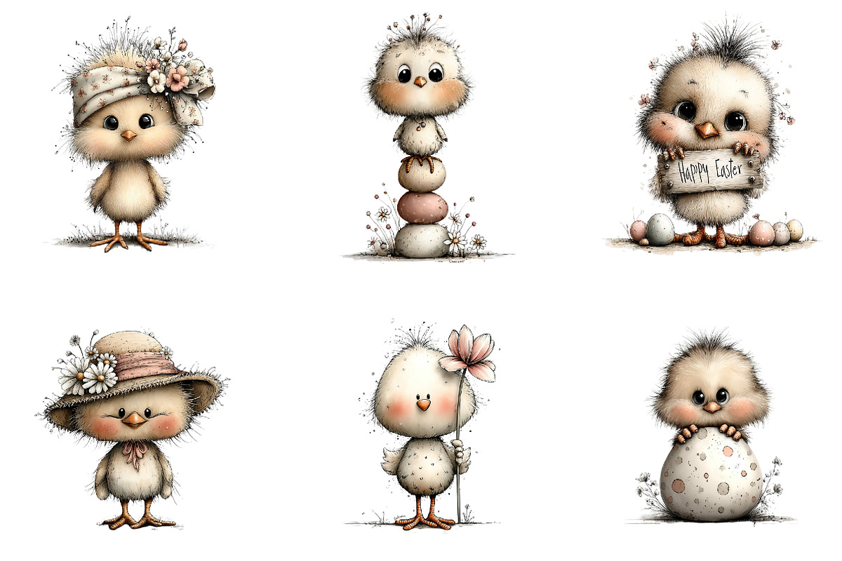 Whimsical Easter Baby Chick Clipart, an Illustration by Sublimation Artist (Photo 6 of 7)