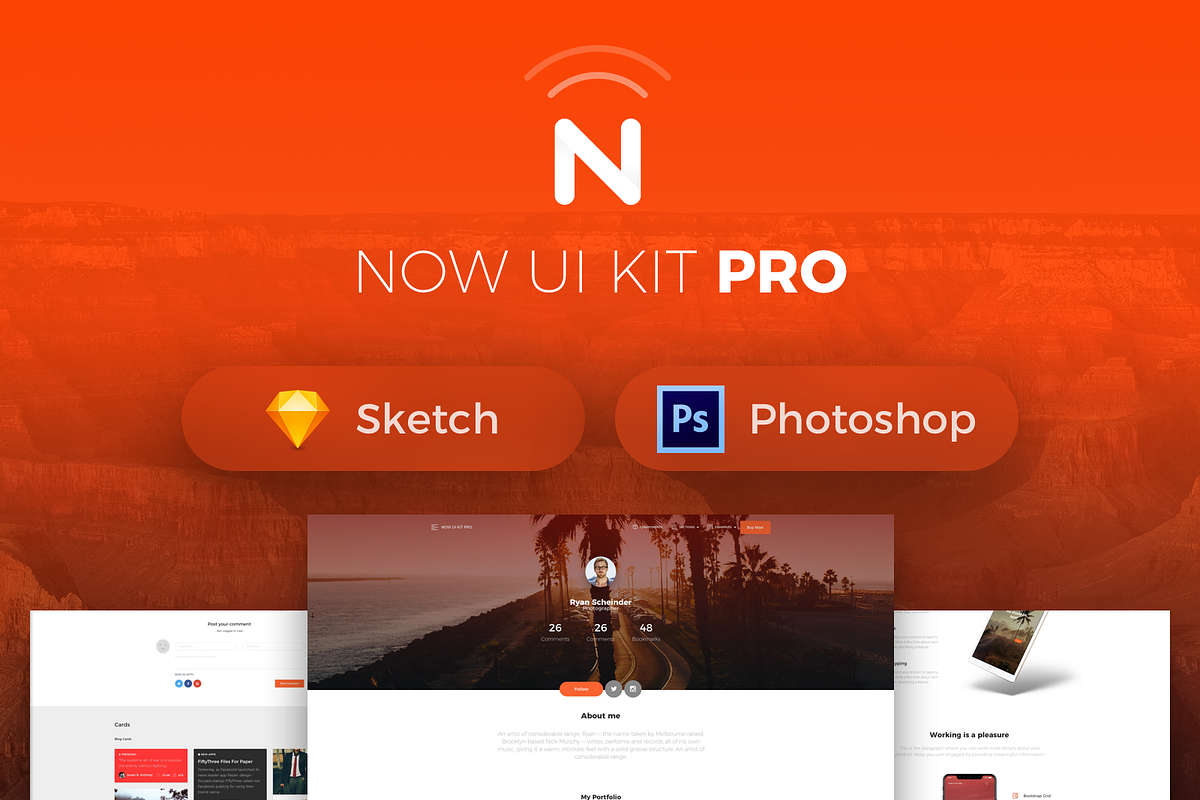 Now UI Kit PRO, an UI Kit Template by Stefan Condurachi