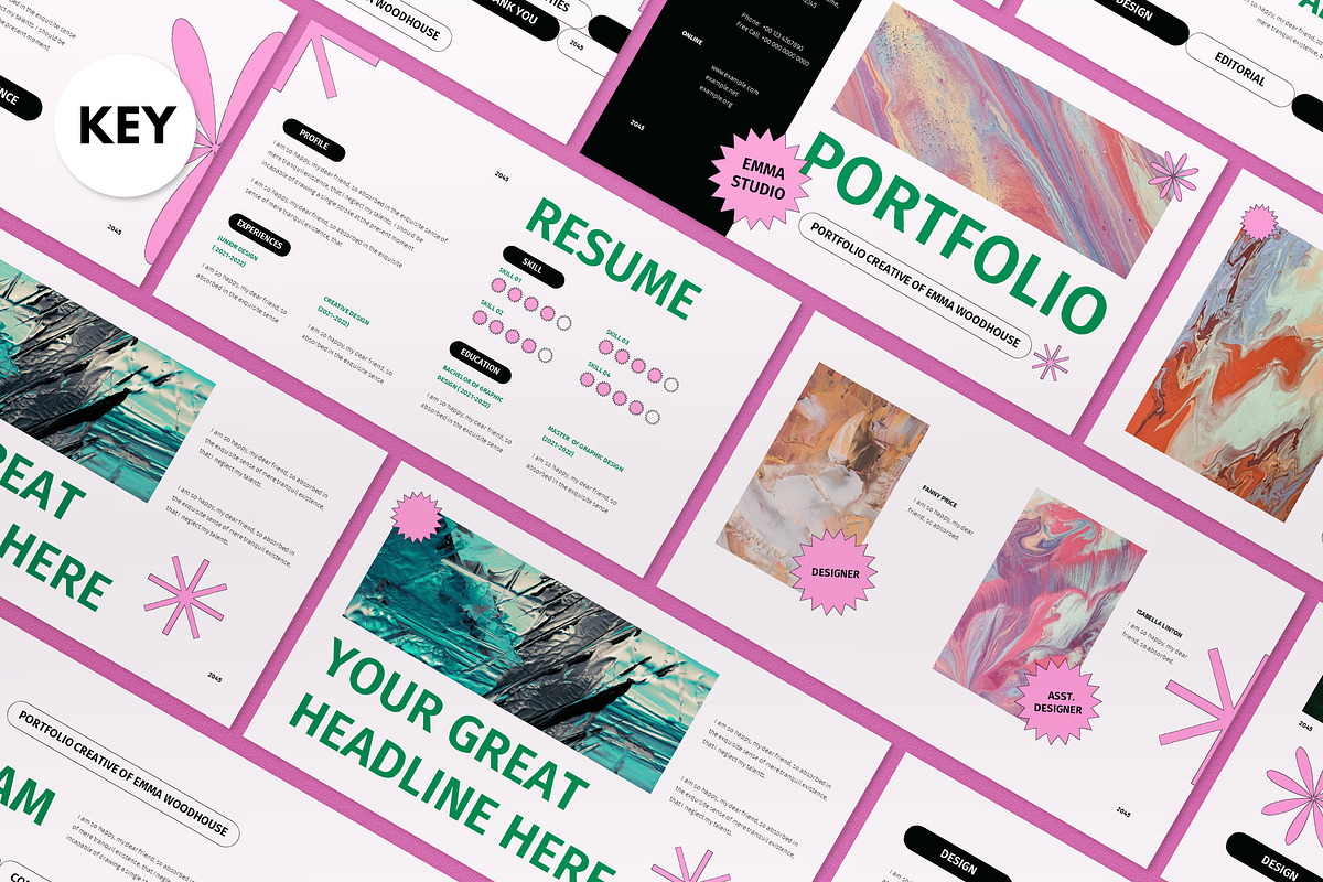 White Green Portfolio Keynote, a Presentation Template by graphicook (Photo 1 of 4)