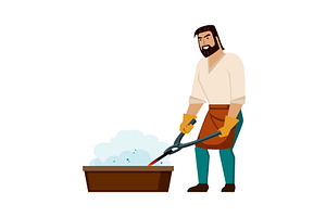 blacksmith. cartoon farrier, a Person Illustration by Multigon