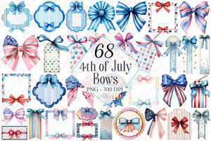 4th of July Bows PNG, Patriotic PNG, a Graphic by designcity5