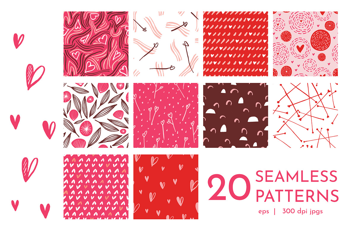 Modern Love | Seamless Patterns, a Pattern Graphic by The Collective Studio (Photo 4 of 9)
