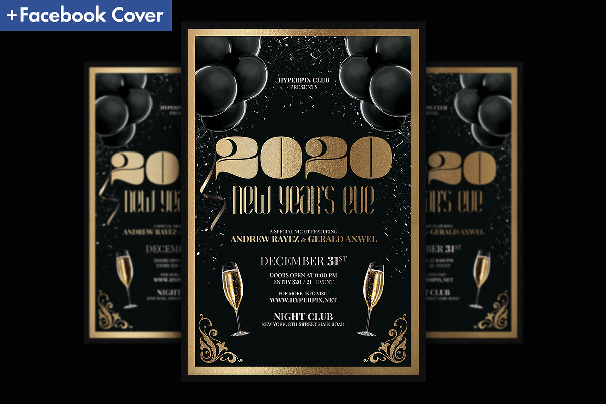 New Year Flyer Template, a Flyer Template by Hyperpix Productions (Photo 1 of 2)