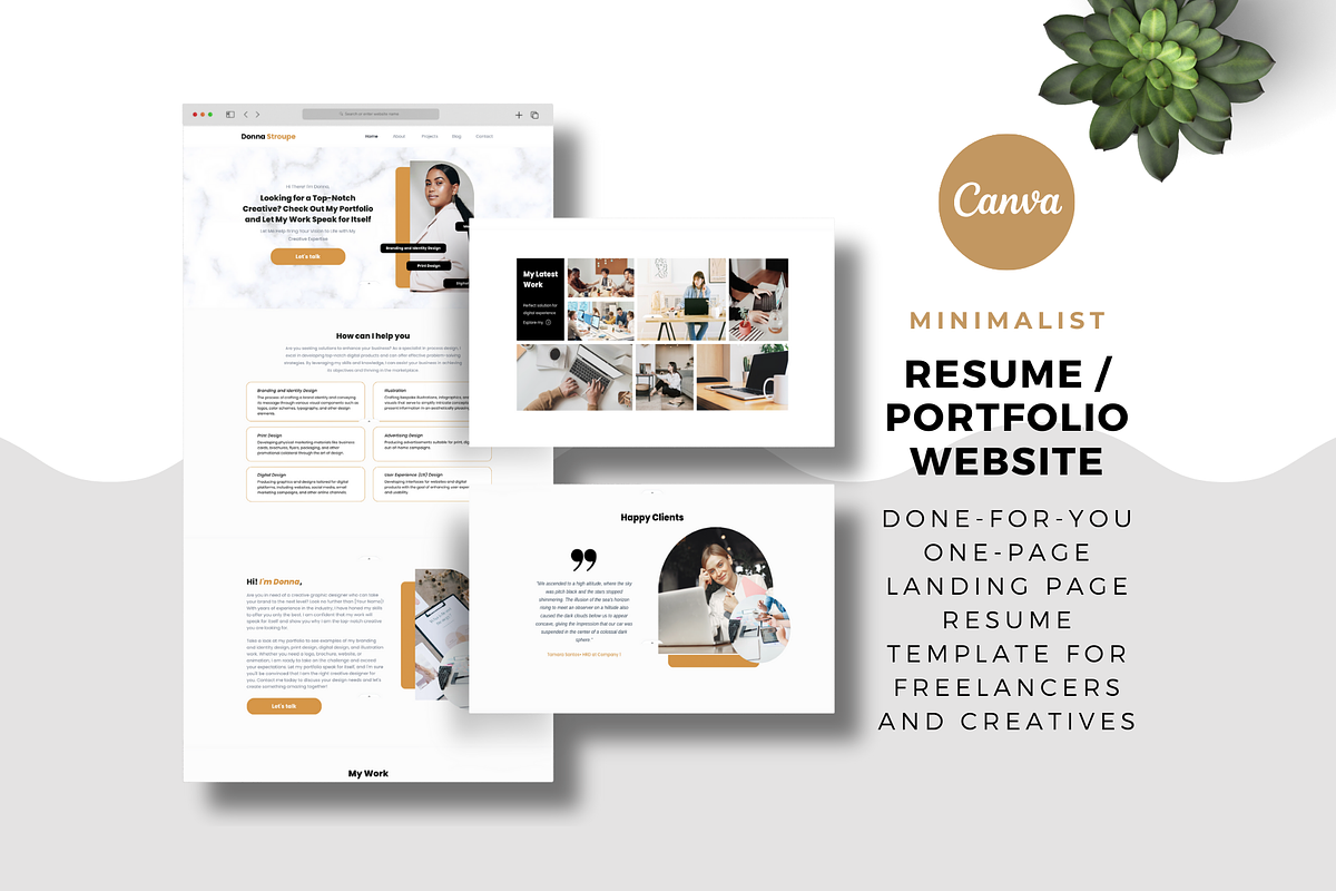 Minimalist Canva Resume Website, a Landing Page Template by The Blog Creative (Photo 6 of 9)