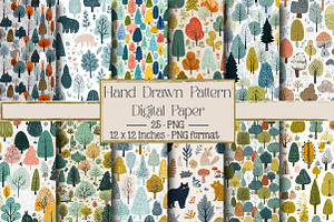 Hand drawn seamless pattern, a Texture Illustration by DreamPrint404