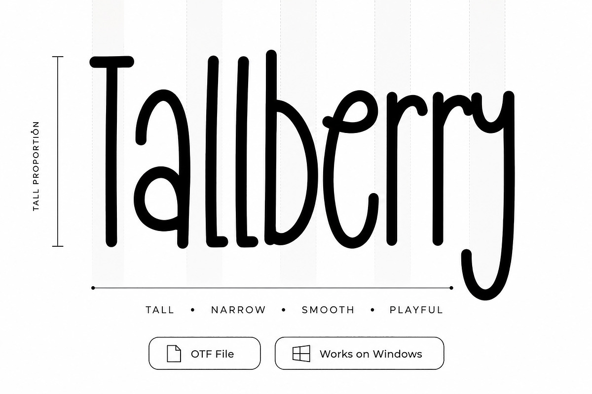 Tallberry – Playful Handwritten Font, a Handwritten Font by Wow Magic (Photo 1 of 6)