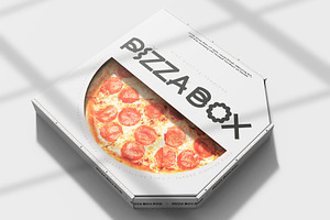 3d Pizza Box Mockup With Window