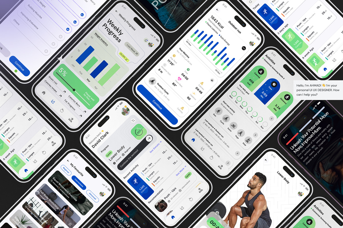 Fitness App | Exercise app, an UI Kit Template by Muhammad_Ahmad (Photo 5 of 6)