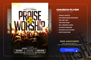 Praise & Worship Church Flyer