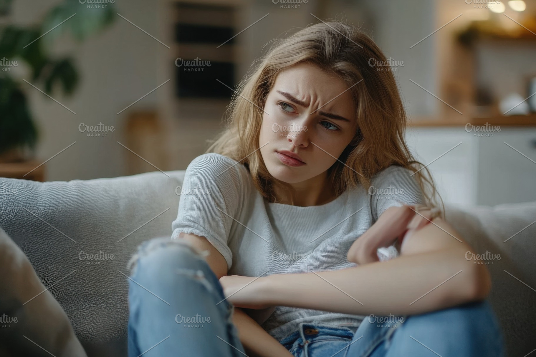 Young woman appears uncomfortable on, a Photo by Iftikhar Alam