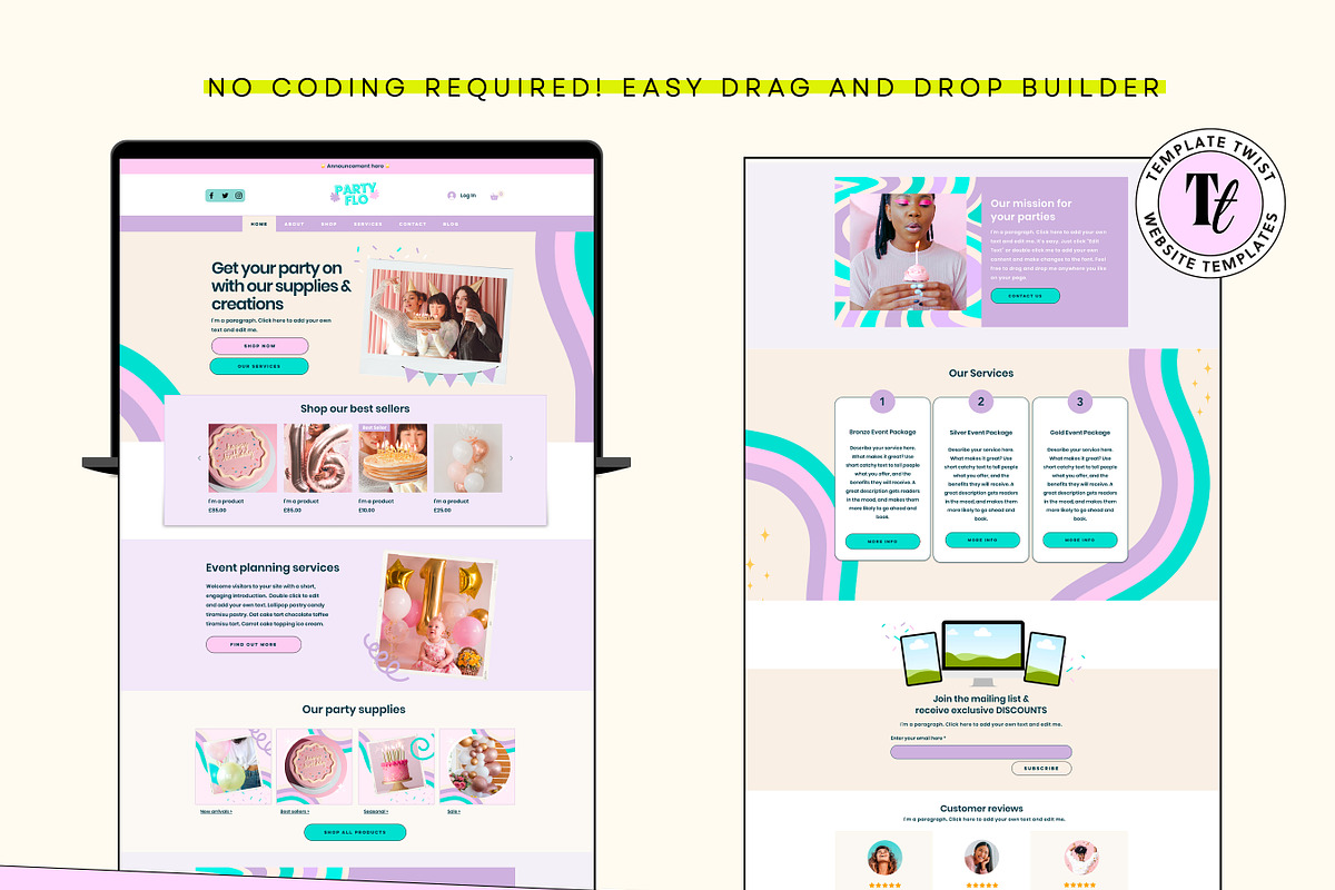 Balloon business website template, a Wix Template by Template Twist Shop (Photo 8 of 10)