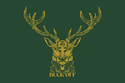 Buck Off Wild Deer, an Animal Illustration by Mangustudio (Thumbnail 1 of 3)
