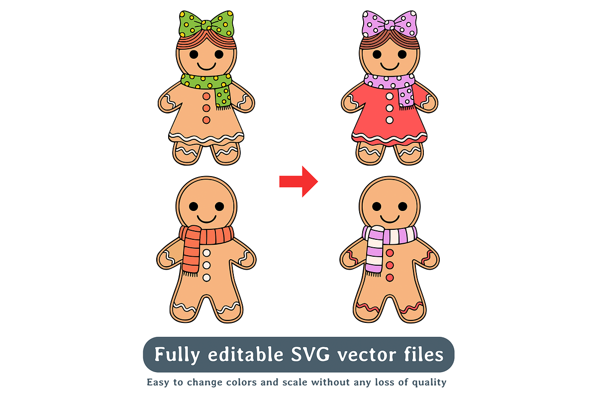 Gingerbread Vector Illustration, a Seasonal Illustration by Kusumaillustration (Photo 3 of 7)