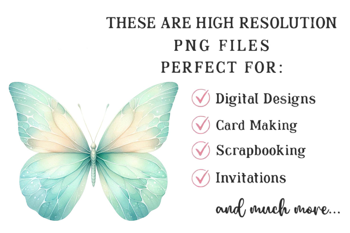 Whimsical Spring Butterfly Clipart, an Illustration by DreamPrint404 (Photo 6 of 6)