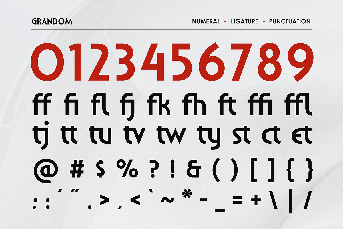 Grandom - Bold Modern Art Deco Font, a Sans Serif Font by Typia Nesia (Photo 11 of 11)
