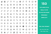 Outlined Style Icon Set, an Outline Icon by Web Icon Set (Thumbnail 2 of 3)